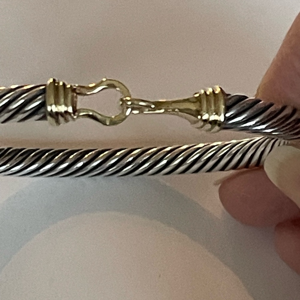 David Yurman Silver and Gold Cable Bracelet